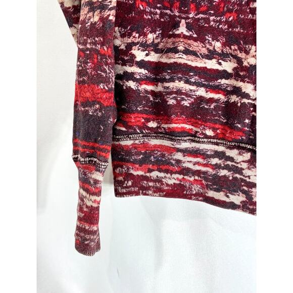 ISABEL MARANT FOR H&M Women's Red Printed Crewneck Pullover Sweater SZ 4 - Picture 9 of 13
